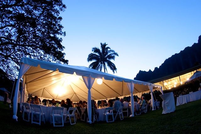 Dusk under the tent 