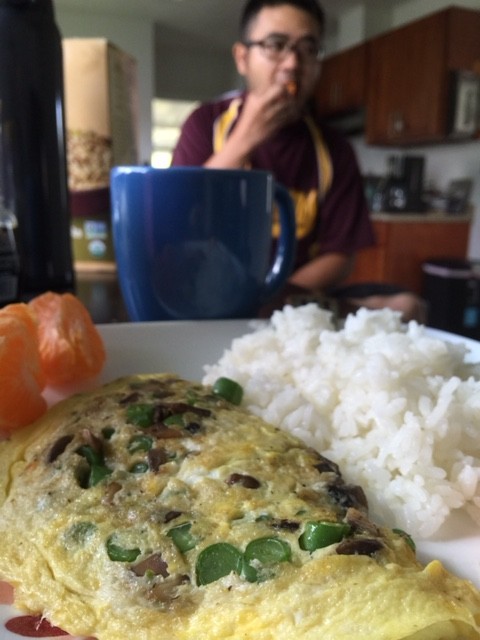 Homemade omelette with garden fresh veggies!